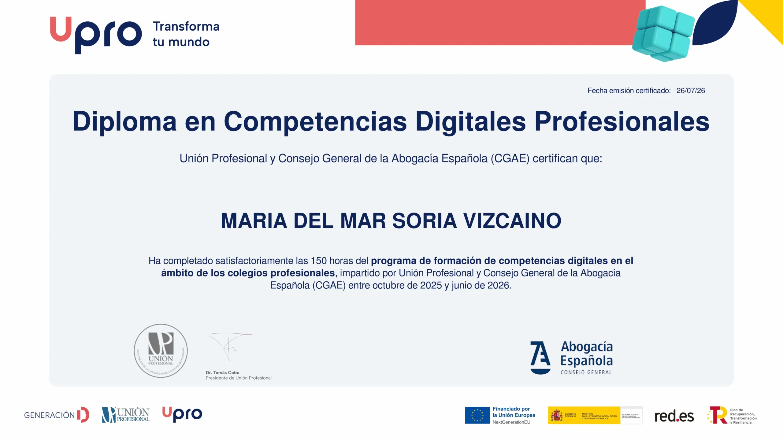 • Certificación basada en el marco europeo de competencias digitales DIGCOMP 2.2. Programa Formativo de Competencias Digitales